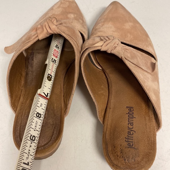 Jeffrey Campbell Charlie Pink Suede Slip On Mule Flat Shoes Size 7M - Picture 13 of 17